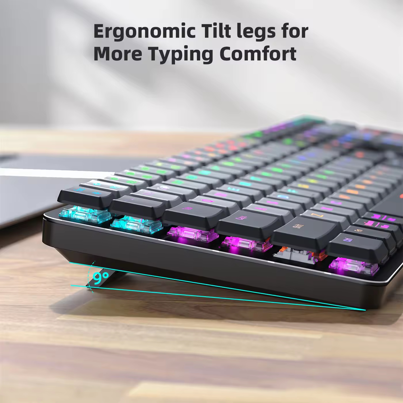 RGB Ultra-Thin 68 Keys 65% Wireless Gaming Keyboards